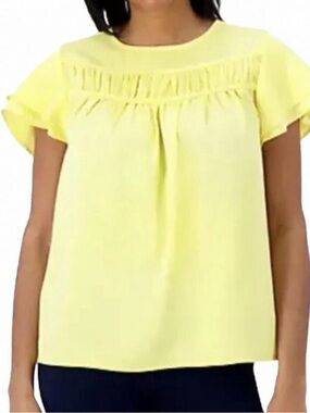 Candace Cameron Bure Women's Top With Ruffle Front Size M